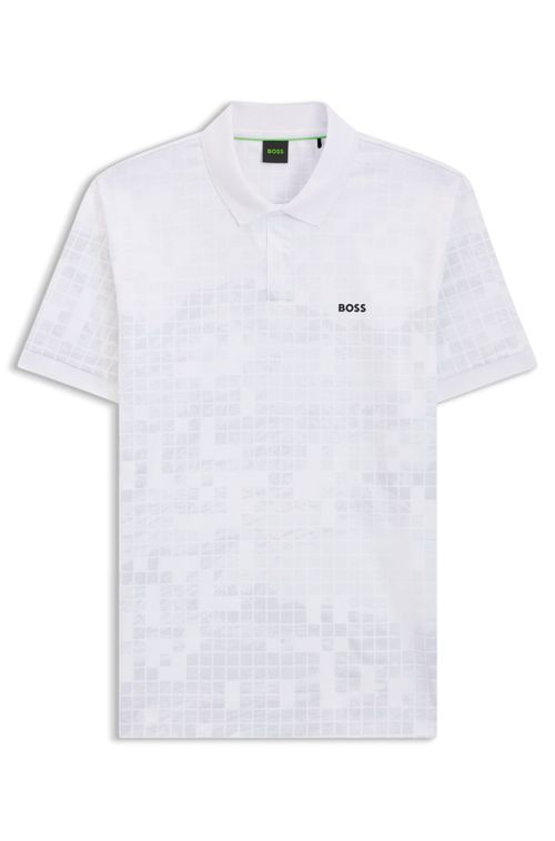 Polo De Algodão Mercerizado Com Estampas Gráficas