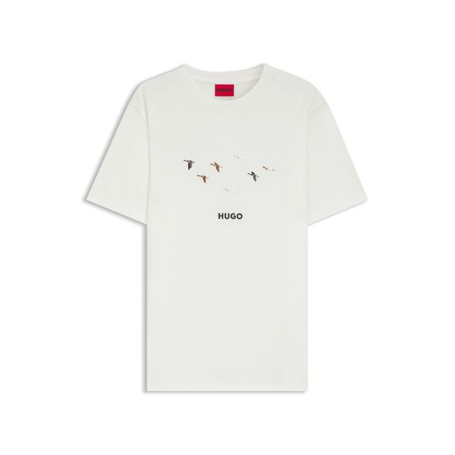 Camiseta Em Jersey De Algodão Com Logo Bordado