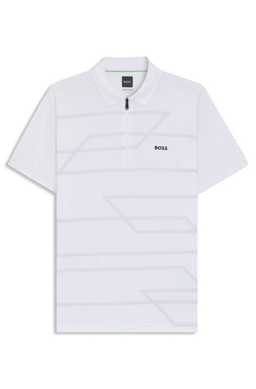 Polo De Ajuste Slim Em Algodão Com Padrão Estampado