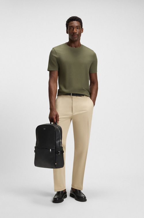 Camiseta De Algodão Com Estrutura De Jacquard