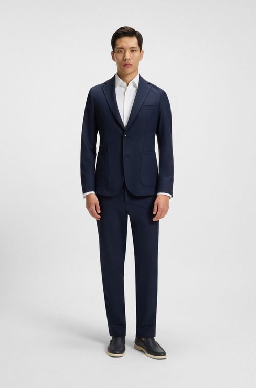 Camisa De Ajuste Slim Em Sarja Elástica De Alto Desempenho