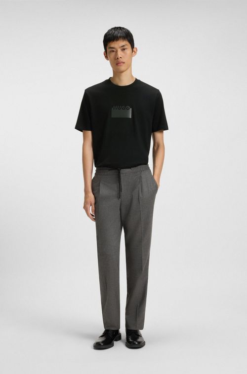 Camiseta Em Jersey De Algodão Com Logo Em Borracha