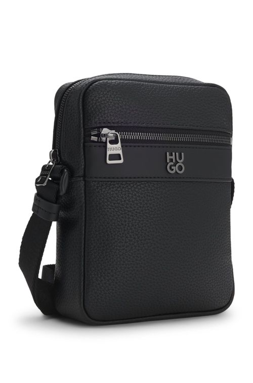 Bolsa Reporter De Couro Sintético Texturizado Com Detalhe De Logo