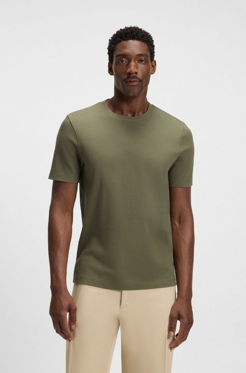 Camiseta De Algodão Com Estrutura De Jacquard