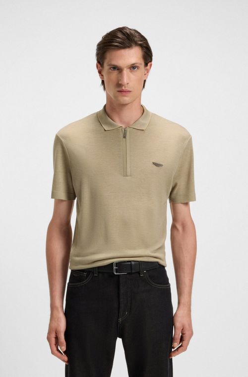 Polo BOSS X Aston Martin Com Logo Em Nobuck