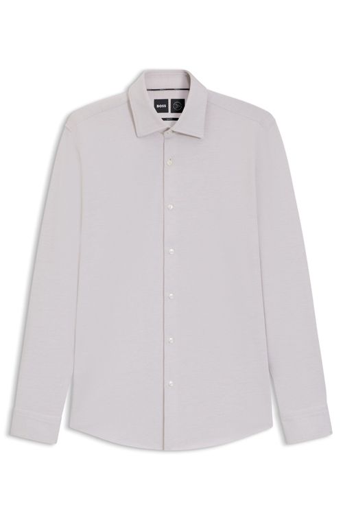 Camisa De Ajuste Slim Em Algodão