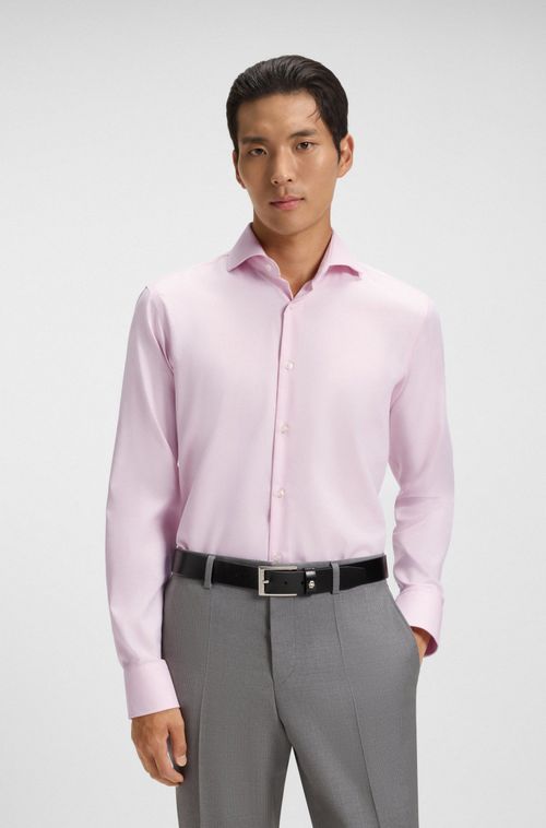 Camisa De Ajuste Regular Em Algodão Oxford