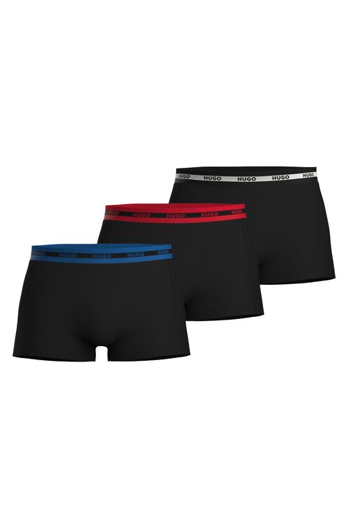 Pack De Três Cuecas Em Algodão Elástico Com Logo No Cós