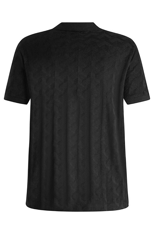 Polo Em Algodão Mercerizado Com Padrão De Jacquard