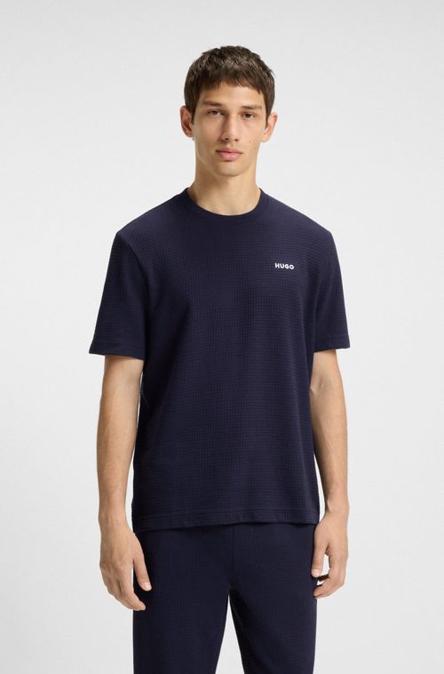 Camiseta De Pijama Com Estrutura Em Waffle Com Logo Bordado
