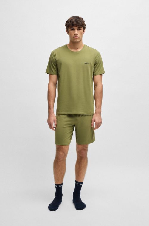 Camiseta Regular Fit Em Algodão Elástico Com Logo Bordado