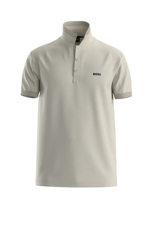 Polo De Algodão Com Logo Por Baixo Do Colarinho