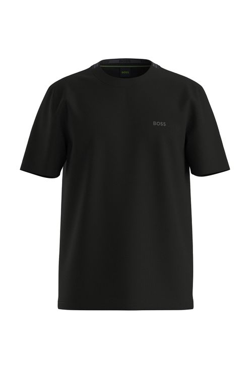 Camiseta De Algodão Piqué Com Tecido Em Jacquard