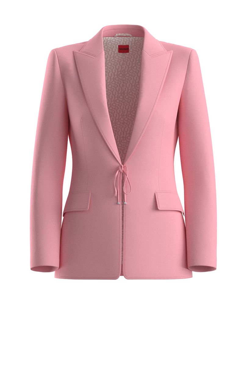 Blazer De Poliéster De Ajuste Regular