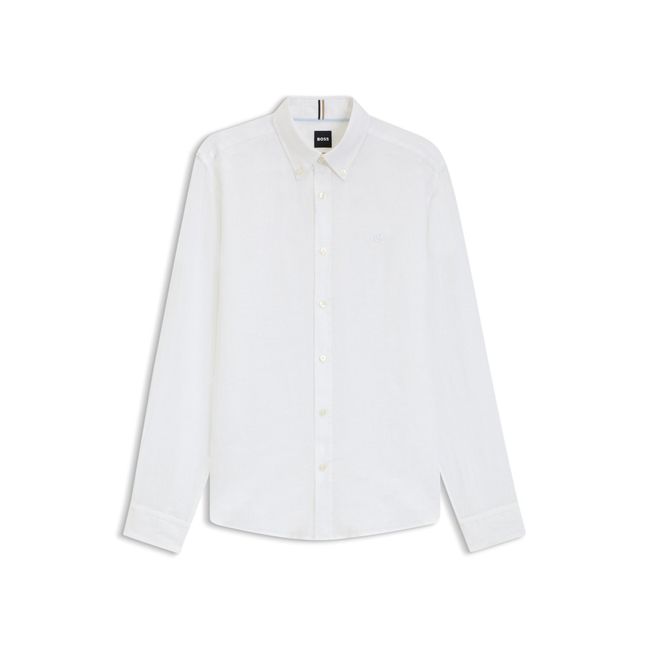 Camisa de ajuste slim em linho