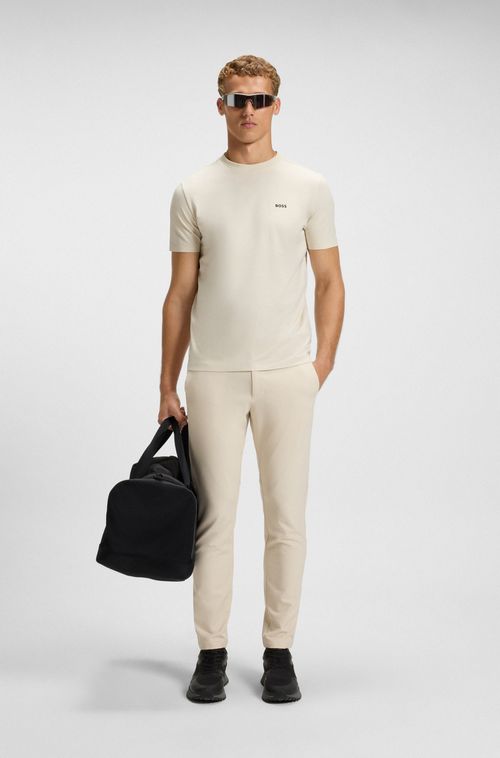 Calças De Ajuste Slim Em Tecido Elástico Repelente À Água