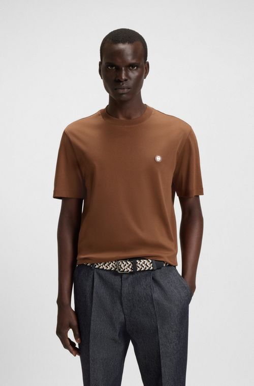 Camiseta De Ajuste Regular Em Algodão Com O Monograma Double B