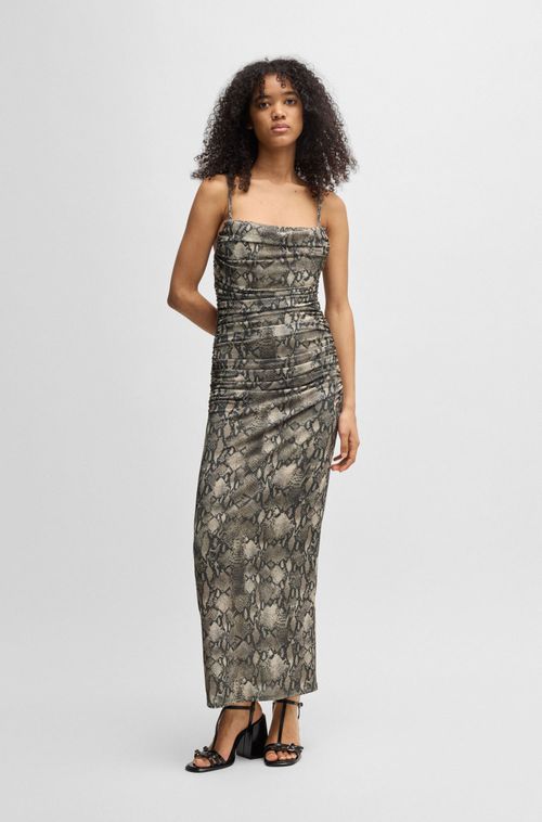 Vestido Com Corpete Estilo Espartilho e Sobreposição De Tule Franzido