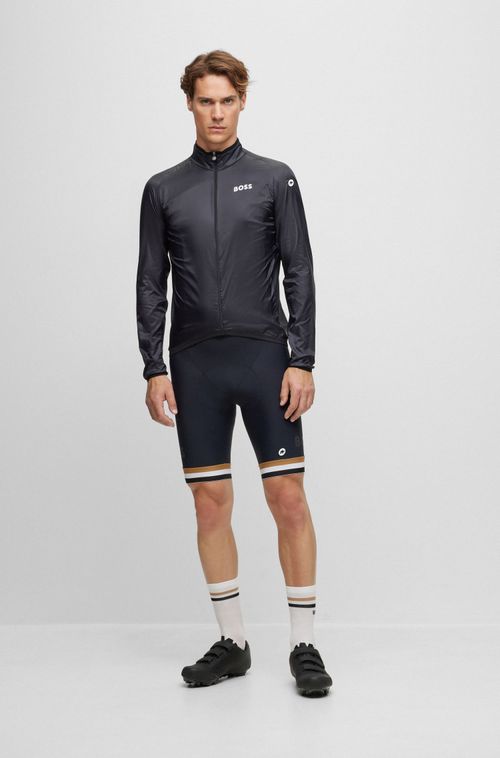 BOSS x ASSOS Jaqueta De Ciclismo Preta Corta-Vento Repelente À Água
