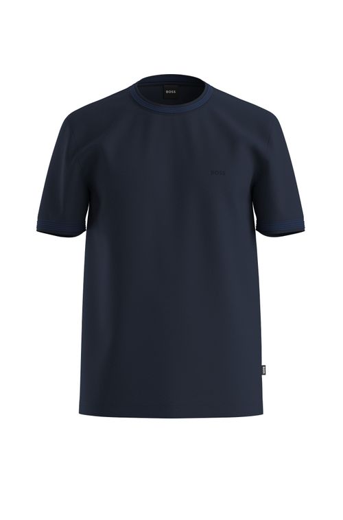 Camiseta De Ajuste Slim Em Algodão Mercerizado