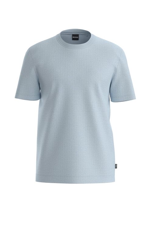 Camiseta De Algodão Com Estrutura Em Padrão De Espinha
