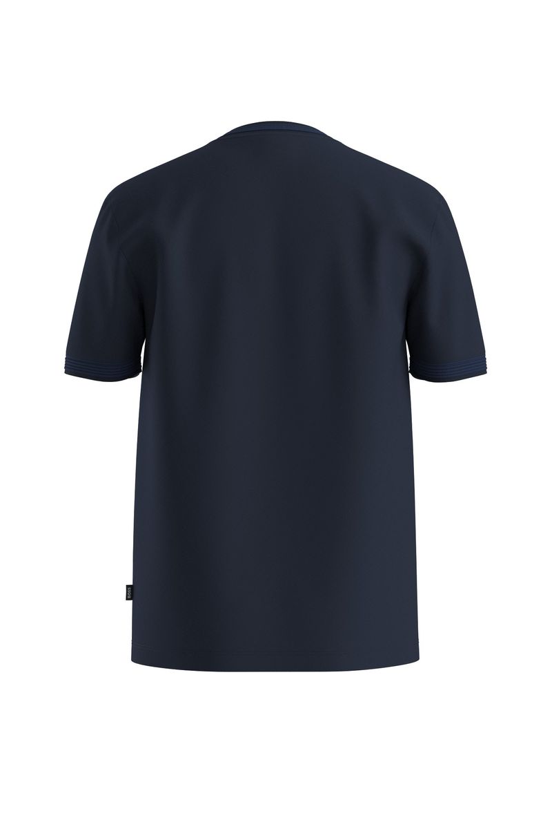 Camiseta De Ajuste Slim Em Algodão Mercerizado