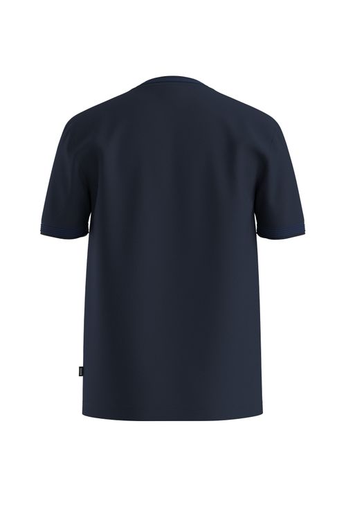 Camiseta De Ajuste Slim Em Algodão Mercerizado