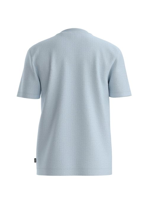Camiseta De Algodão Com Estrutura Em Padrão De Espinha