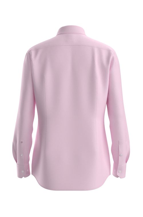 Camisa De Ajuste Slim Em Sarja De Algodão