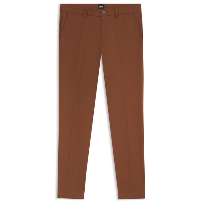 Calças De Ajuste Slim Em Mistura De Algodão Elástica