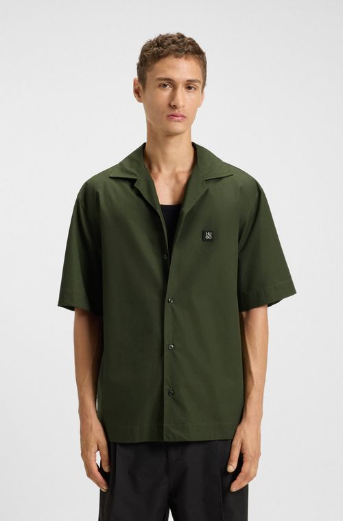 Camisa Oversized Em Algodão Com Toque De Papel
