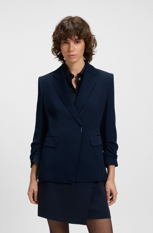 Blazer De Ajuste Slim Com Fecho De Pressão