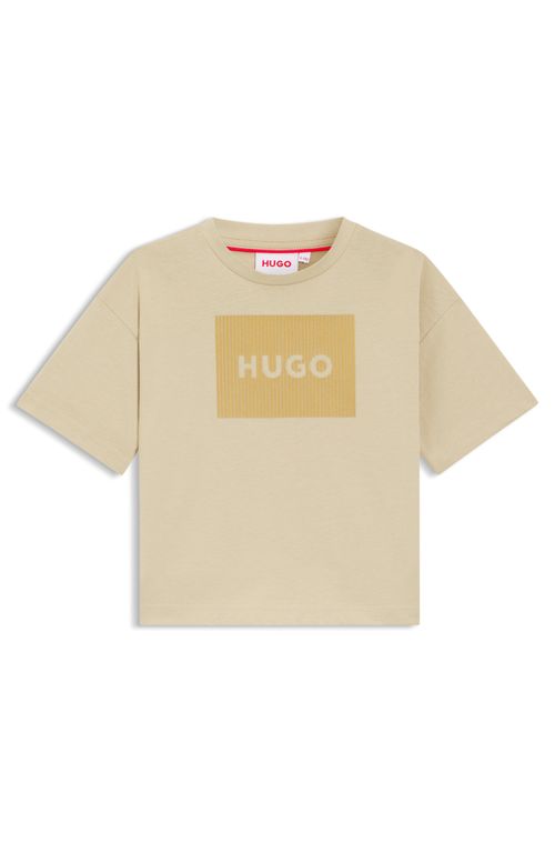 Camiseta Infantil Em Algodão Com Logo De Efeito Veludo