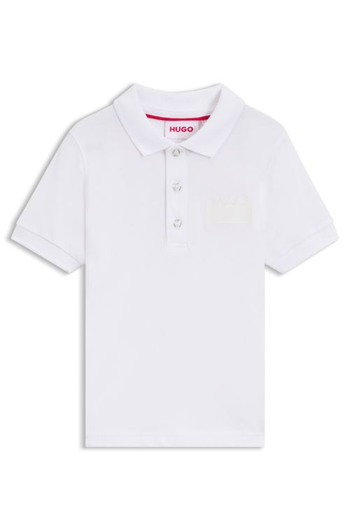 Polo Infantil Em Algodão Elástico Com Logo