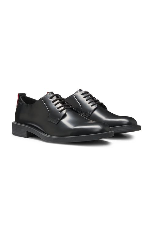 Sapatos Derby Em Couro Com Detalhe De Logo