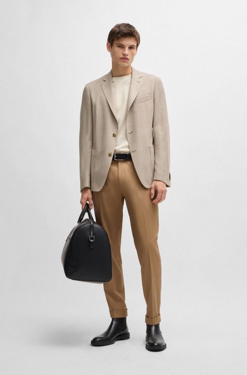 Blazer Slim De Tecido Elástico Com Micropadrão