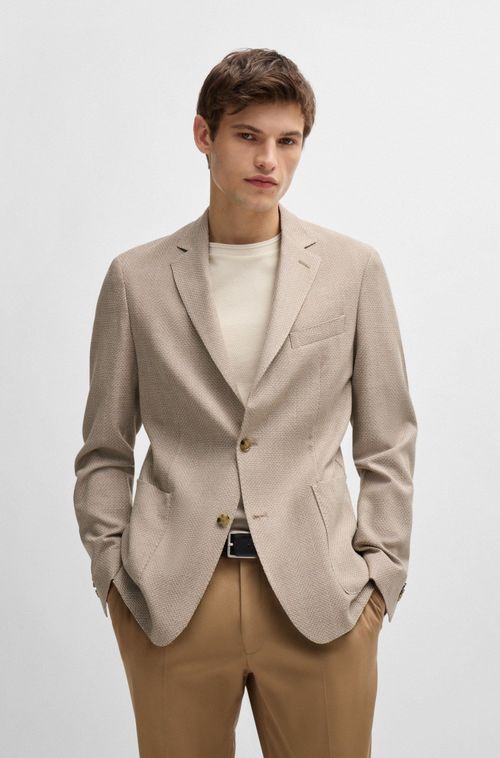 Blazer Slim De Tecido Elástico Com Micropadrão