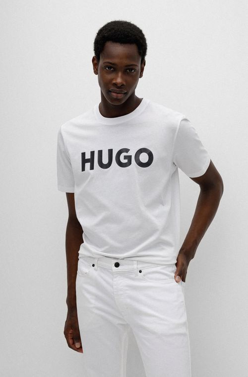 Camiseta De Algodão Regular Fit Com Logo
