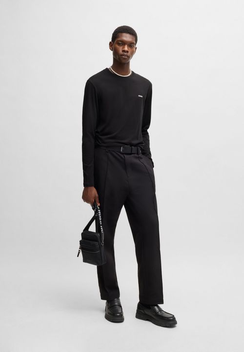 Camiseta De Mangas Compridas Em Jersey De Algodão Com Logo