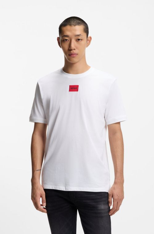 Camiseta De Algodão Regular Fit Com Logo