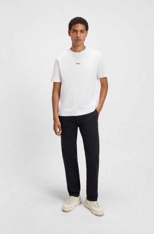 Camiseta Relaxed Fit Em Algodão Stretch Com Estampa De Logo