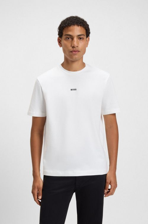 Camiseta Relaxed Fit Em Algodão Stretch Com Estampa De Logo