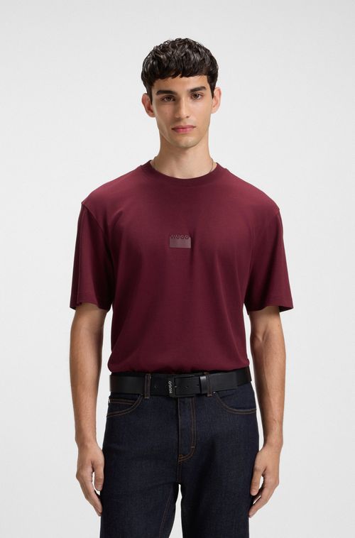 Camiseta Em Algodão Jersey Com Logos Divididos