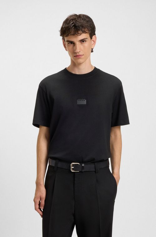 Camiseta Em Algodão Jersey Com Logos Divididos